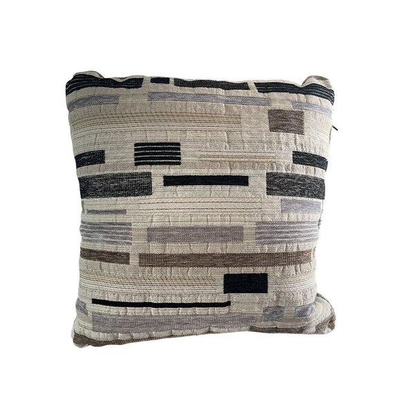 Set of 2 Modern Geometric 16" Throw Pillows Neutral‎ Textured Fabric Home Decor - Picture 1 of 7
